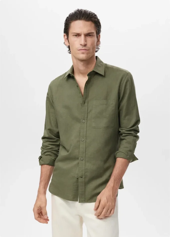 Chemise en lin à poches