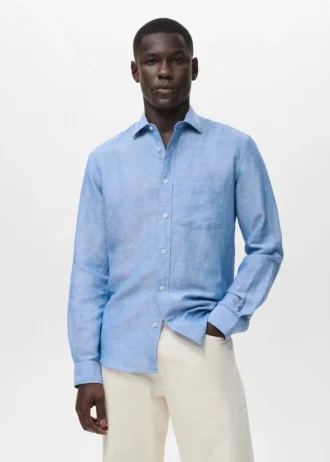 Chemise en lin à poches