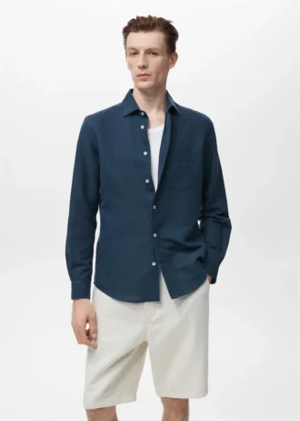 Chemise en lin à poches