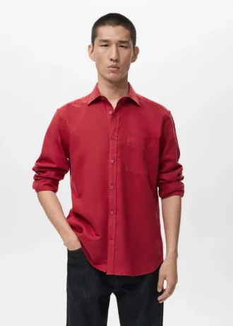 Chemise en lin à poches