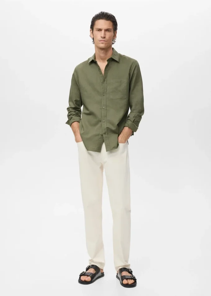 Chemise en lin à poches