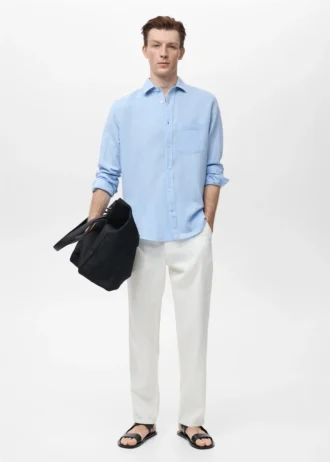 Chemise en lin à poches