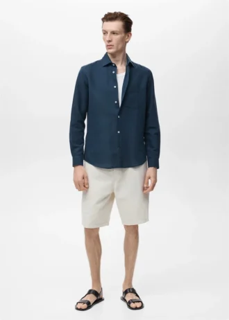 Chemise en lin à poches
