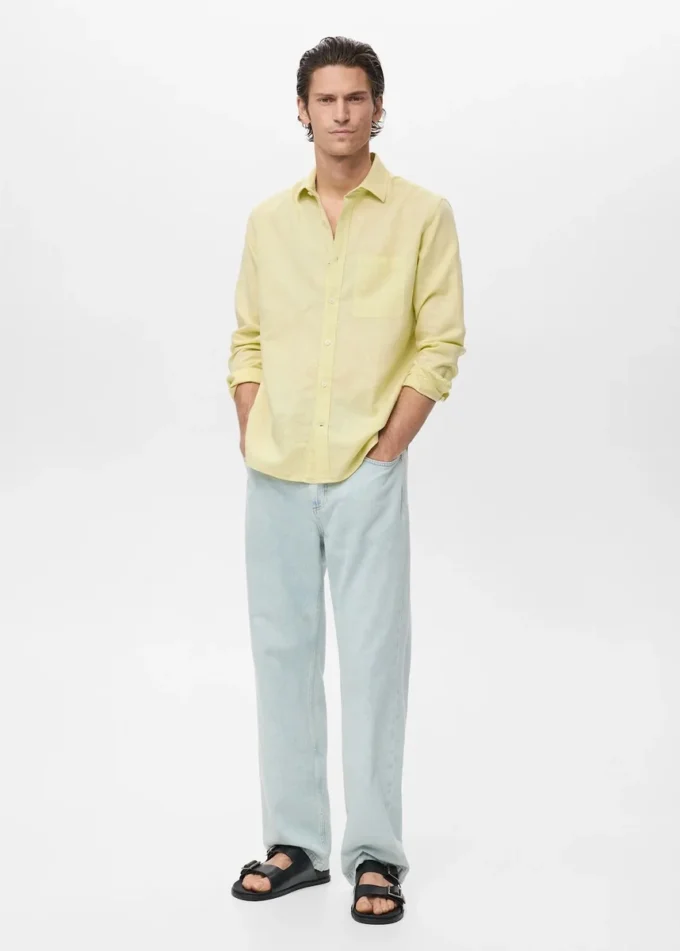 Chemise en lin à poches