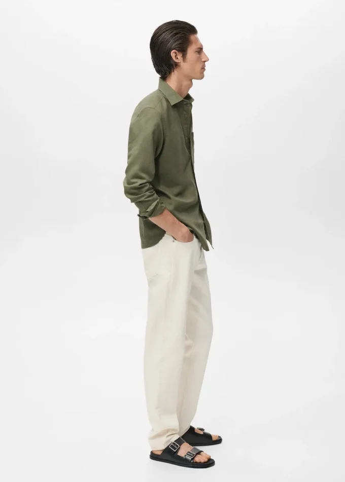 Chemise en lin à poches