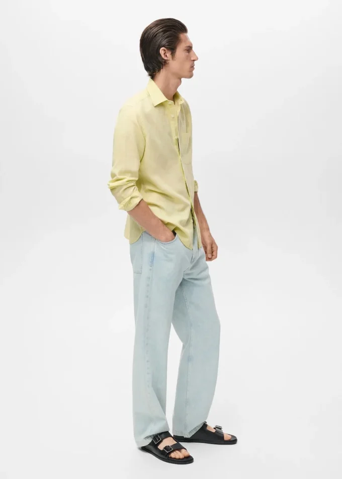 Chemise en lin à poches
