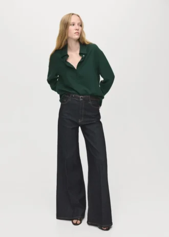 Chemise en lyocell avec boutons cachés