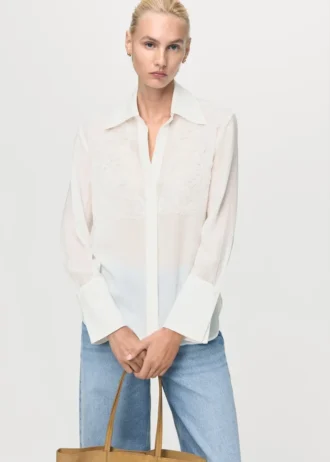 Chemise en lyocell avec empiècements