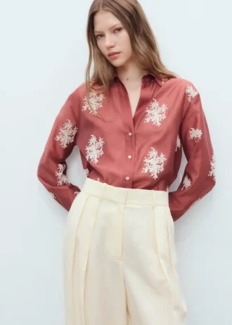Chemise en lyocell brodée