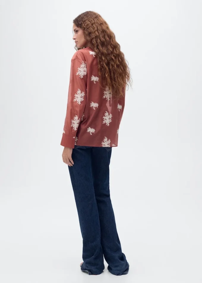 Chemise en lyocell brodée