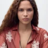 Chemise en lyocell brodée