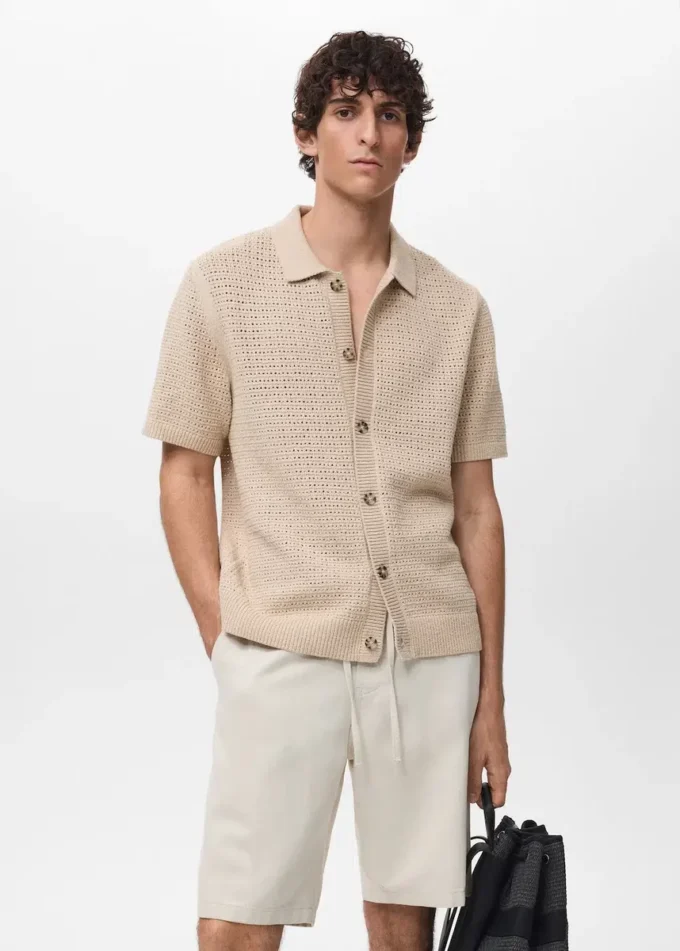 Chemise en maille ajourée