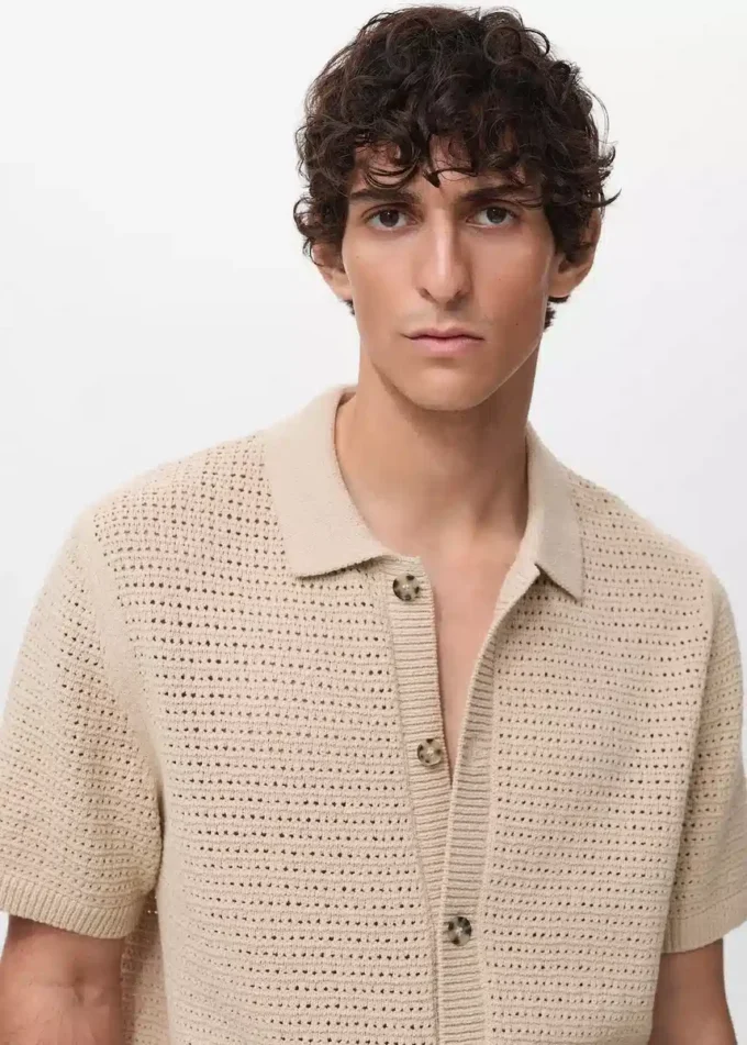 Chemise en maille ajourée