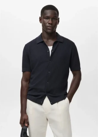 Chemise en maille côtelée