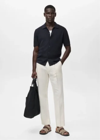 Chemise en maille côtelée