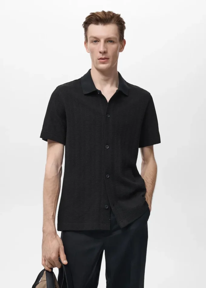 Chemise en maille structurée Chemise en maille structurée