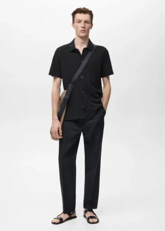 Chemise en maille structurée
