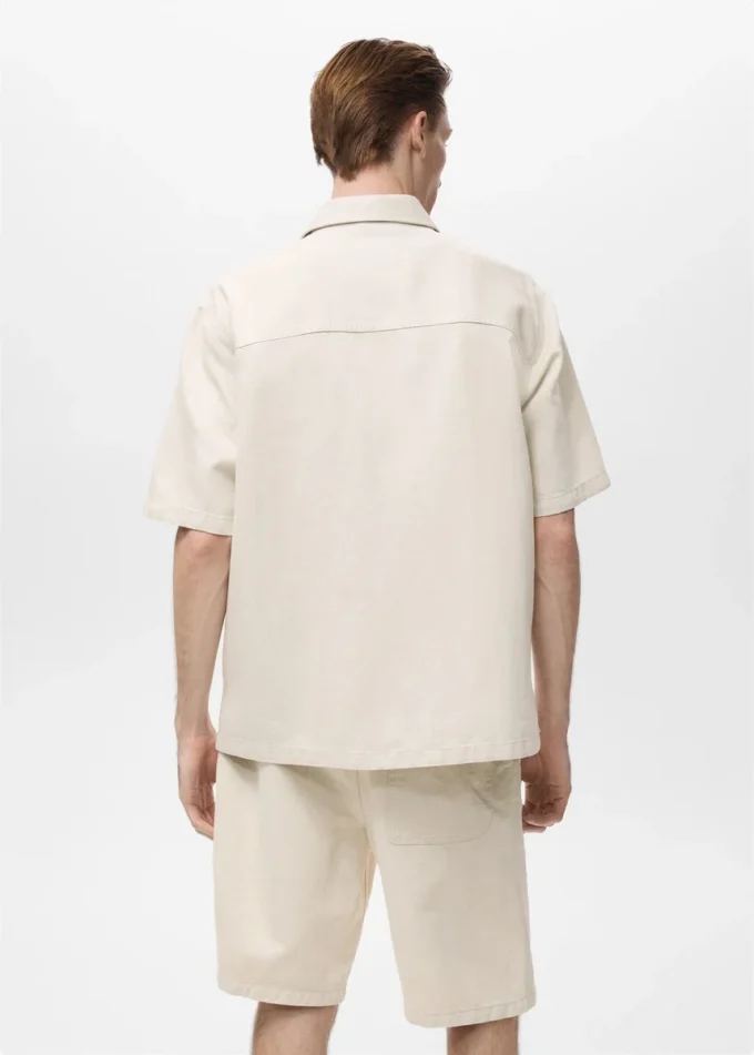 Chemise en mélange lin-coton