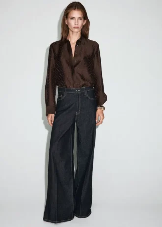 Chemise en satin avec strass
