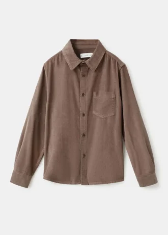 Chemise en velours côtelé coupe classique