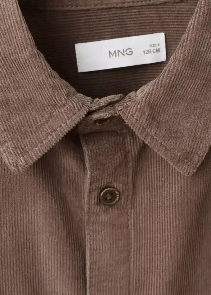 Chemise en velours côtelé coupe classique