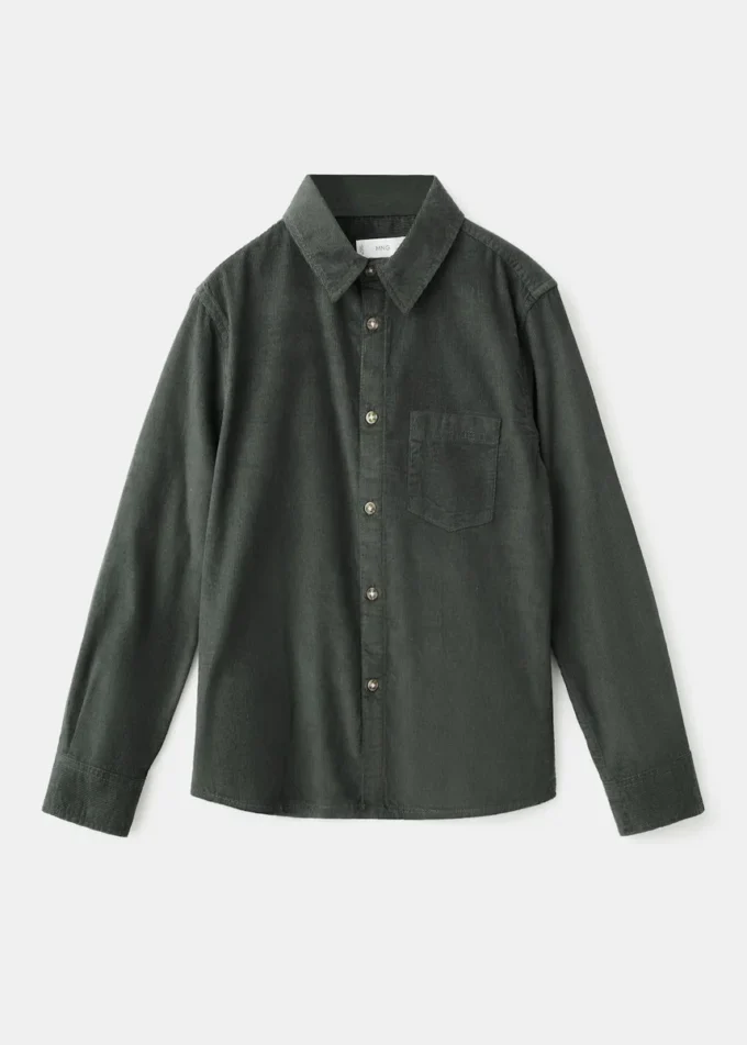 Chemise en velours côtelé coupe classique