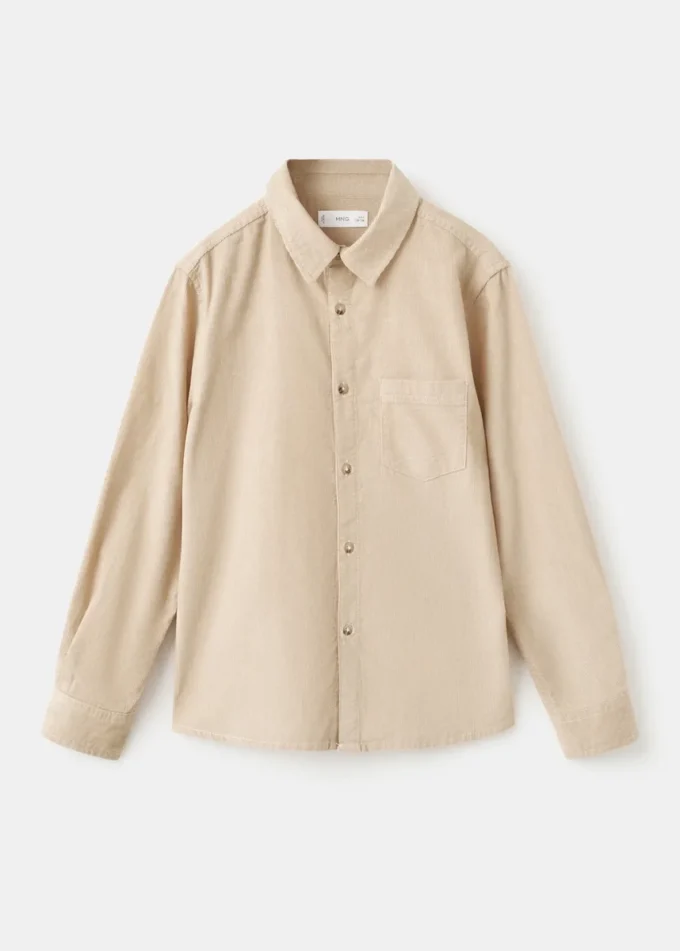 Chemise en velours côtelé coupe classique