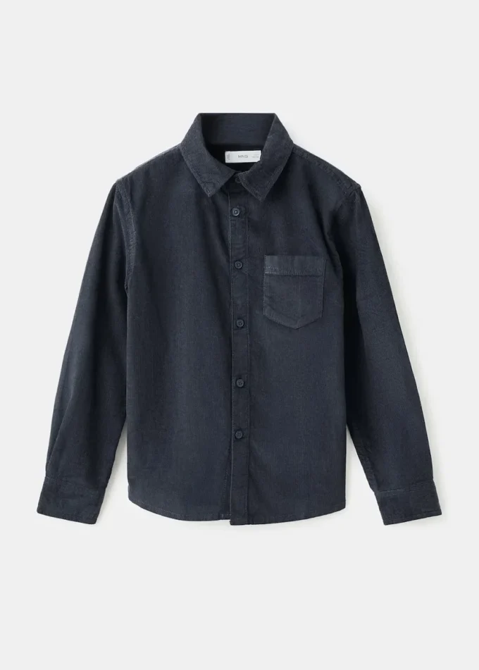 Chemise en velours côtelé coupe classique
