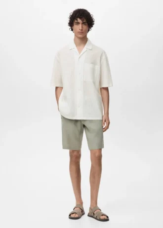 Chemise à fines rayures effet froissé