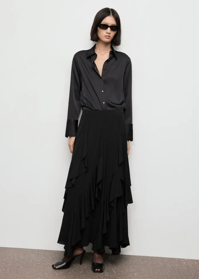 Chemise fluide à finition satinée