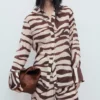 Chemise fluide à imprimé zèbre
