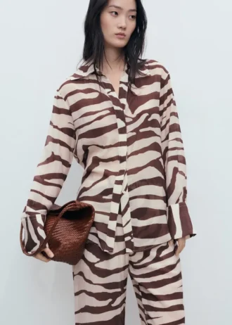 Chemise fluide à imprimé zèbre