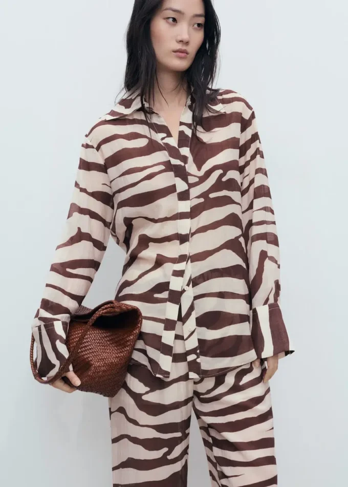 Chemise fluide à imprimé zèbre