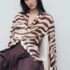 Chemise fluide à imprimé zèbre