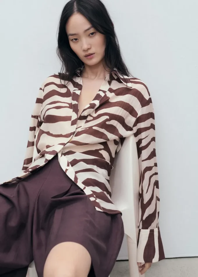 Chemise fluide à imprimé zèbre