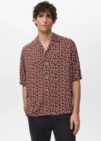 Chemise fluide imprimée à coupe régulière