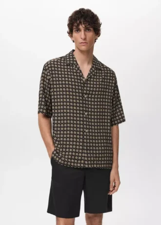 Chemise fluide imprimée à coupe régulière