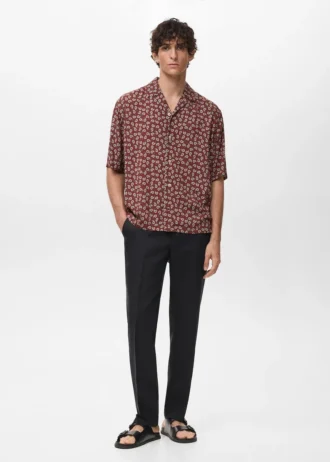 Chemise fluide imprimée à coupe régulière