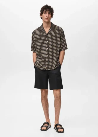 Chemise fluide imprimée à coupe régulière