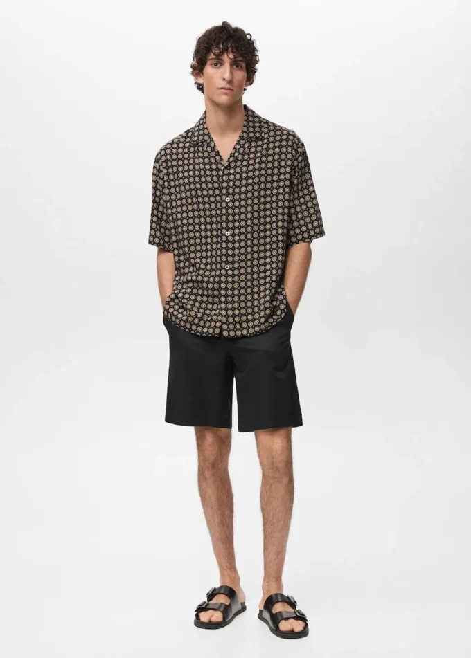 Chemise fluide imprimée à coupe régulière