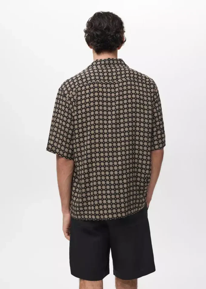 Chemise fluide imprimée à coupe régulière