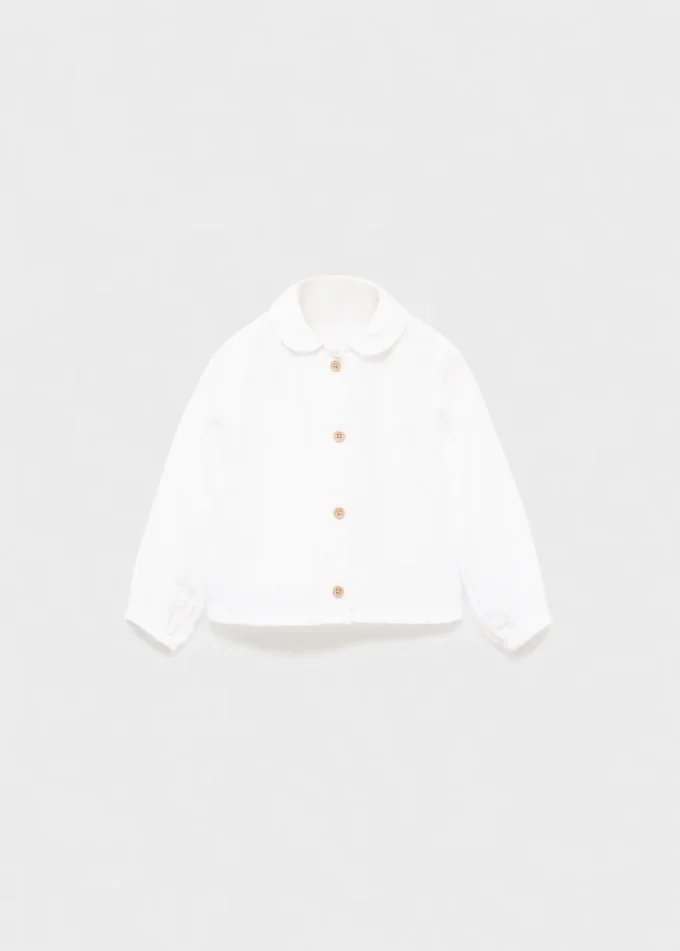 Chemise froissée à col claudine