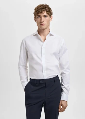 Chemise habillée slim fit 100 % coton