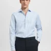 Chemise habillée slim fit en coton Giza à rayures Chemise habillée slim fit en coton Giza à rayures