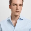 Chemise habillée slim fit en coton Giza à rayures Chemise habillée slim fit en coton Giza à rayures