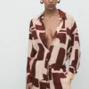 Chemise à imprimé géométrique