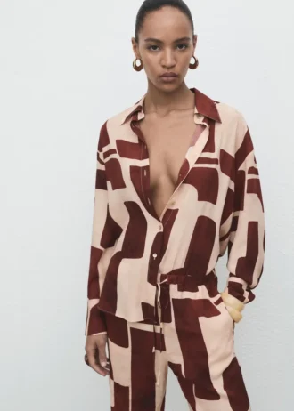 Chemise à imprimé géométrique