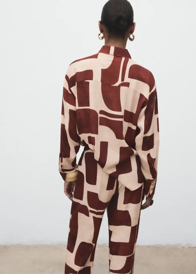Chemise à imprimé géométrique