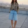 Chemise à imprimé léopard avec poche