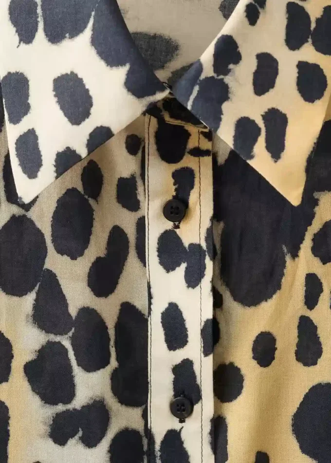 Chemise à imprimé léopard avec poche